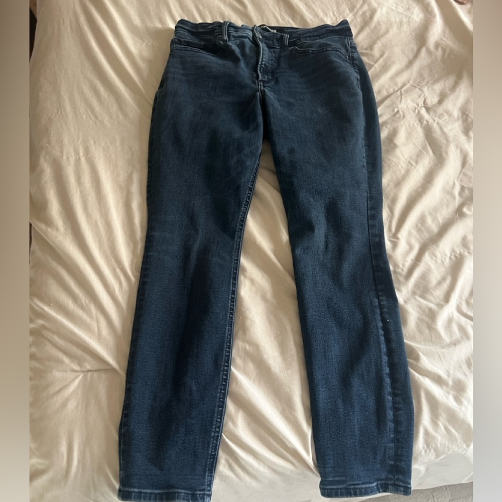 Express Dark Blue Straight Leg Jeans
